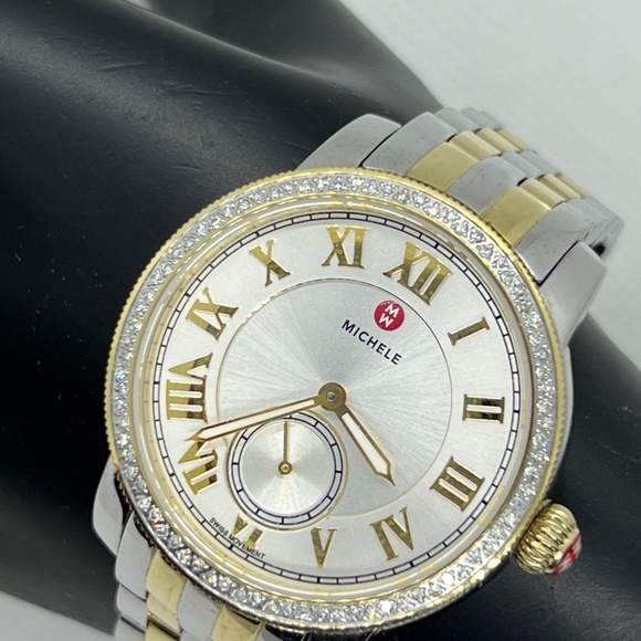 Michele Gold/Silver Harbor 2 Tones Dial Mww28a000002 Watch NWT - Picture 2 of 15